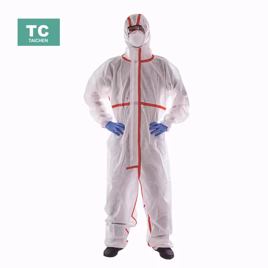 Microporous Safety Protective Chemical Disposable Coverall with Hoodie & Booties